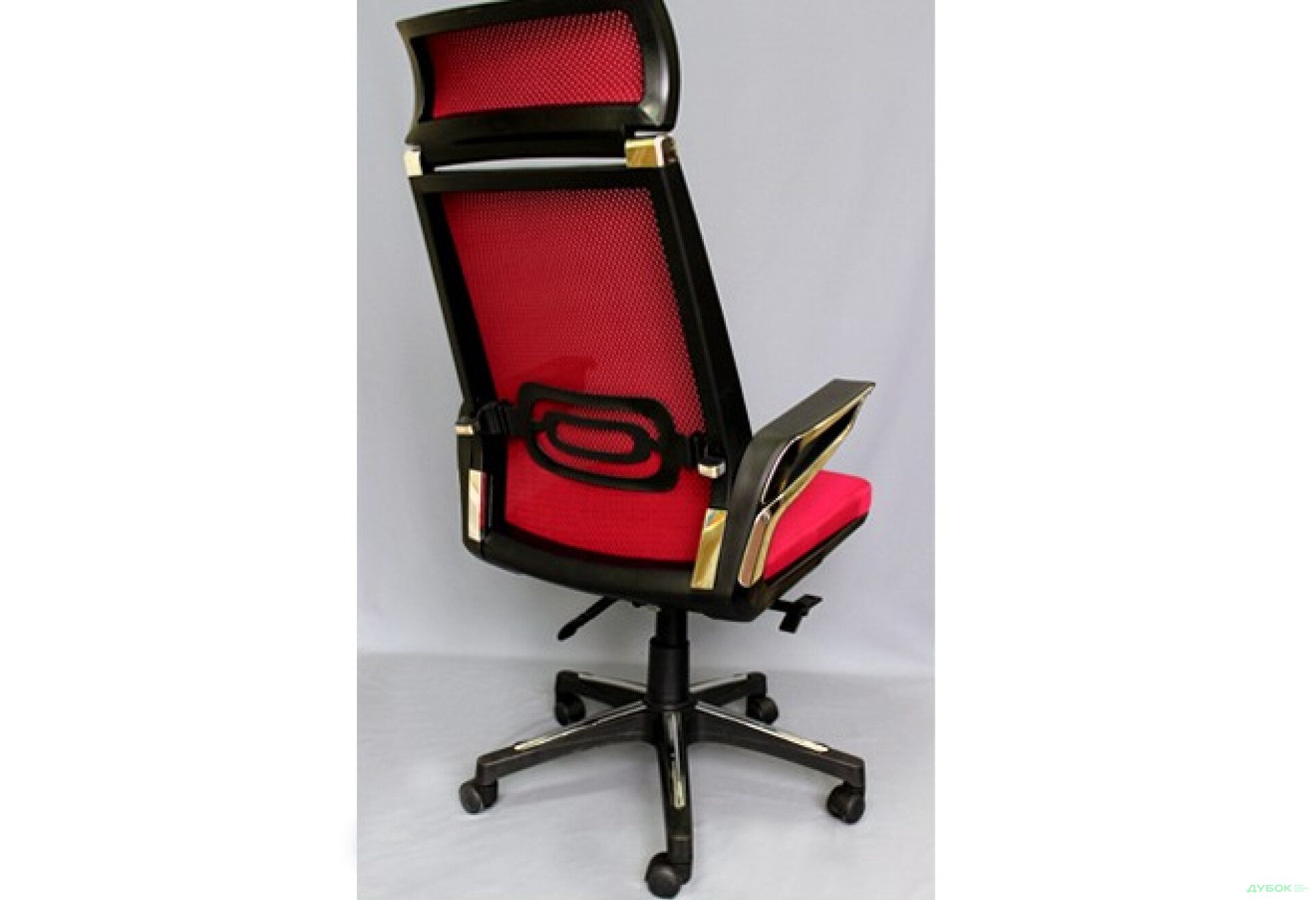 Фото 4 - Кресло Tesla сетка красная, каркас черный арт. 512457 АМФ
