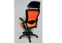 Фото 3 - Кресло Boomer сетка оранжевая, каркас черный арт. 512453 АМФ