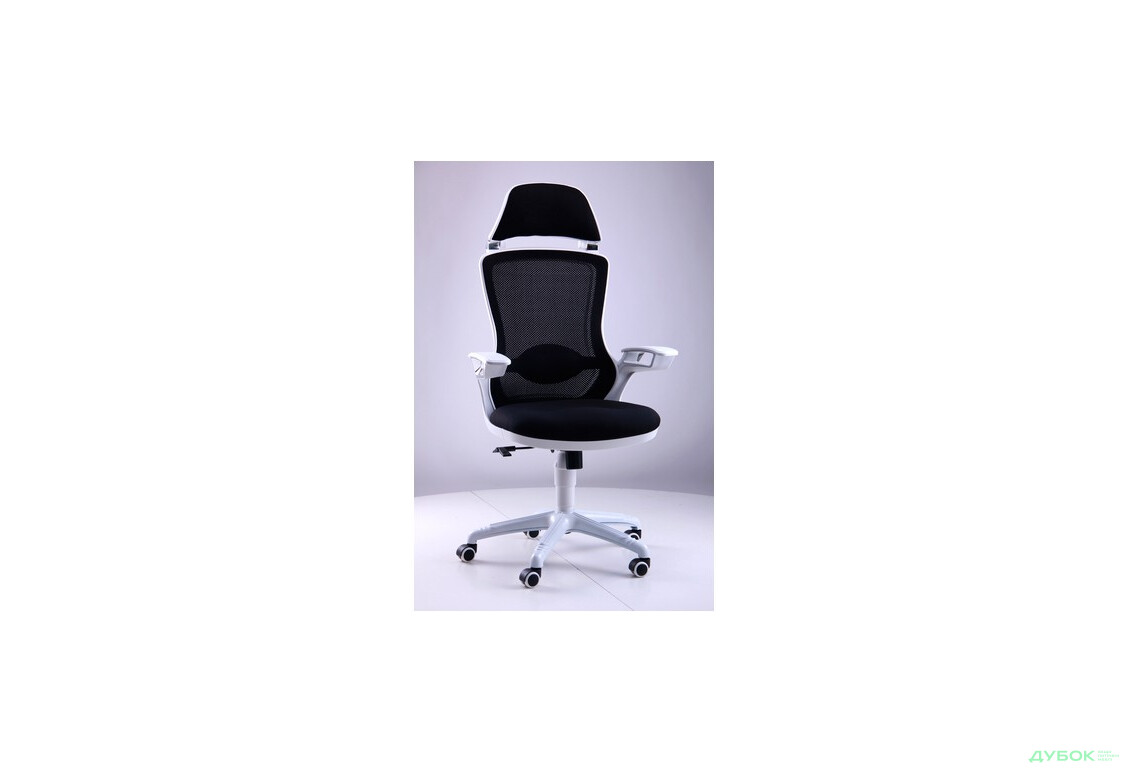 Кресло Boomer сетка черная, каркас белый арт. 512454 АМФ