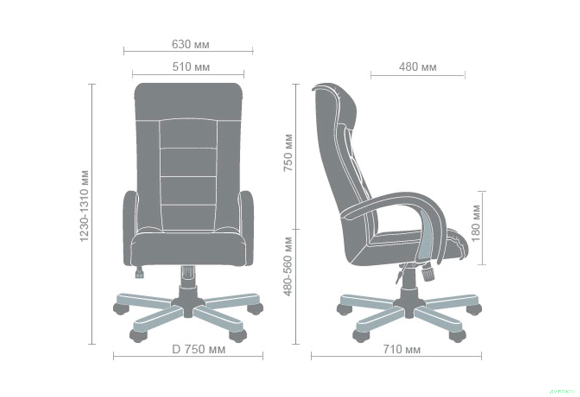 Изображение 8 - Кресло Роял Люкс орех, кожа Сплит черная АМФ