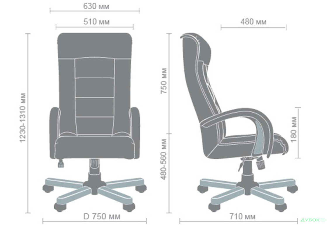 Изображение 8 - Кресло Роял Люкс орех, кожа Сплит черная АМФ