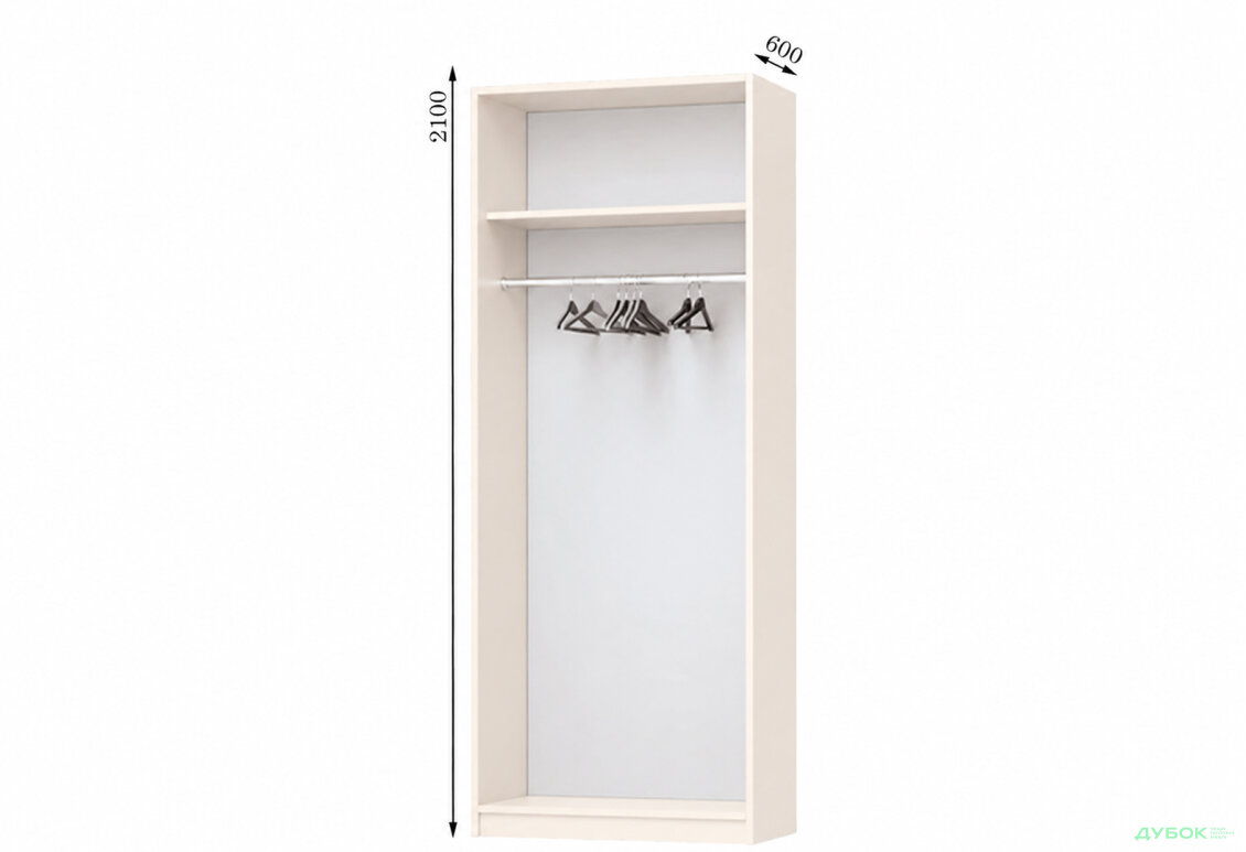 Корпус 900х600 УНИ Шкаф-купе 2D 900