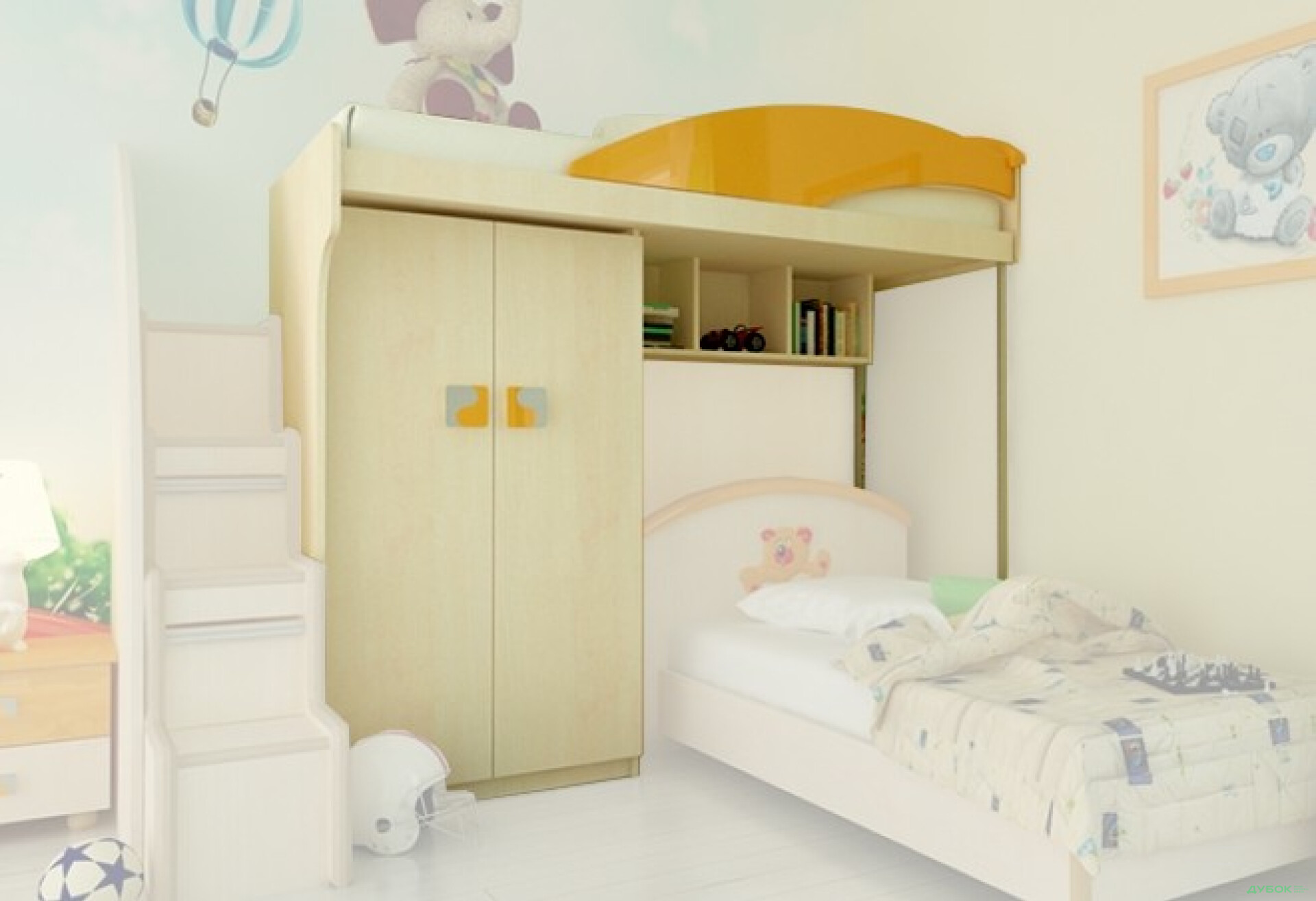 Фото 1 - Детская Арлекино Шкаф-кровать МироМарк