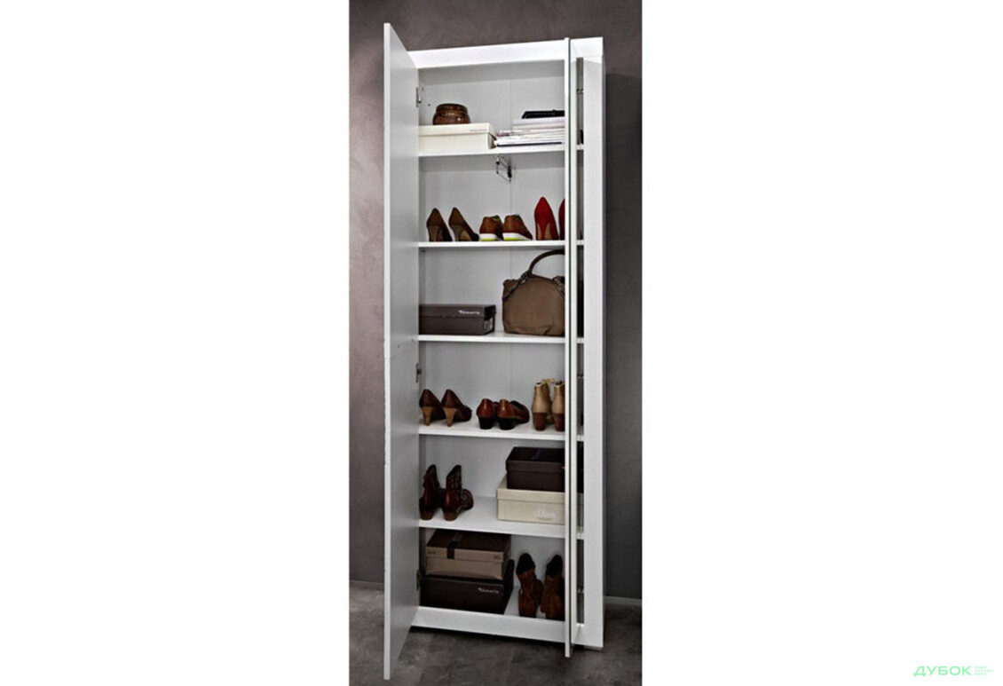 Шафа ВМК Флеймс 1-дверна з дзеркалом 72 см Біла - Зображення 4 Зображення 4 - Шафа ВМК Флеймс 1-дверна з дзеркалом 72 см Біла