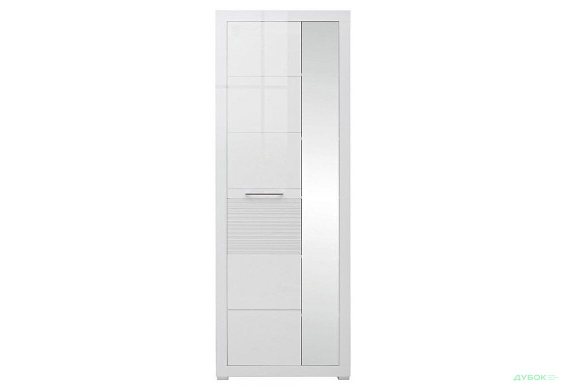 Шафа ВМК Флеймс 1-дверна з дзеркалом 72 см Біла