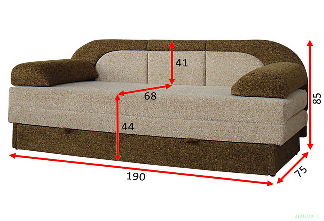 Зображення 11 - Диван Vika Лондон Тахта 190x75 см