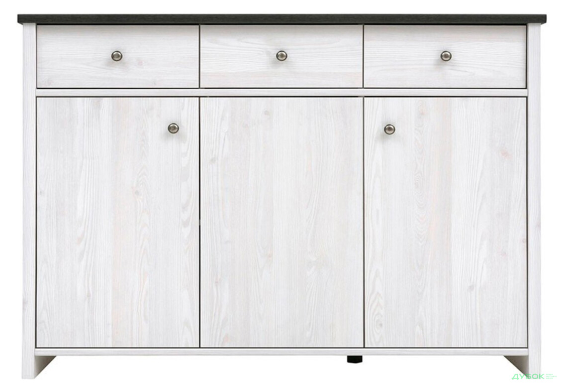 Комод ВМК Порто (Паріс) 3-дверний з 3 шухлядами 128 см Джанні/Сосна ларіко - Зображення 1 Зображення 1 - Комод ВМК Порто (Паріс) 3-дверний з 3 шухлядами 128 см Джанні/Сосна ларіко