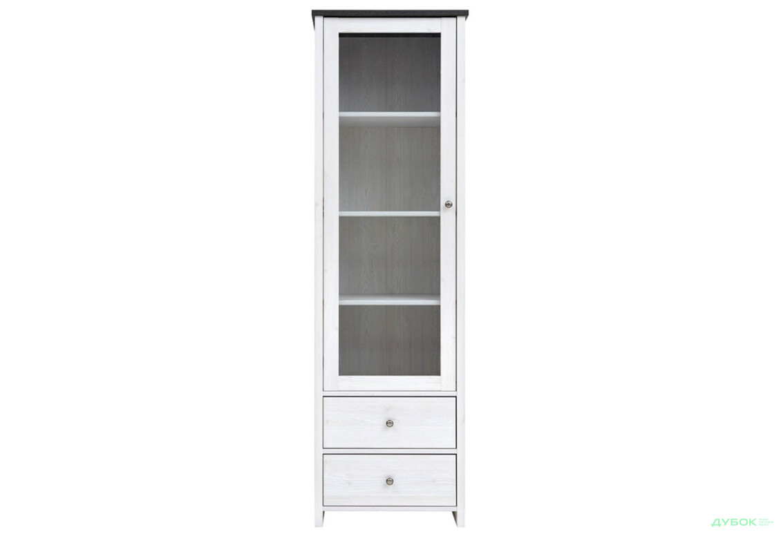 Шкаф-витрина ВМК Порто (Парис) с 2 ящиками 59 см Джанни/Сосна ларико - Изображение 1 Изображение 1 - Шкаф-витрина ВМК Порто (Парис) с 2 ящиками 59 см Джанни/Сосна ларико