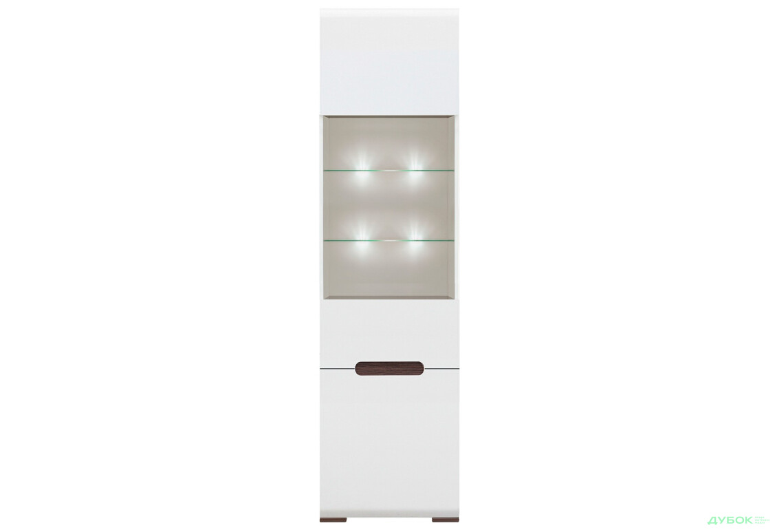 Шафа-вітрина ВМК Ацтека (Амелія) з підсвіткою 60 см Білий - Зображення 1 Зображення 1 - Шафа-вітрина ВМК Ацтека (Амелія) з підсвіткою 60 см Білий