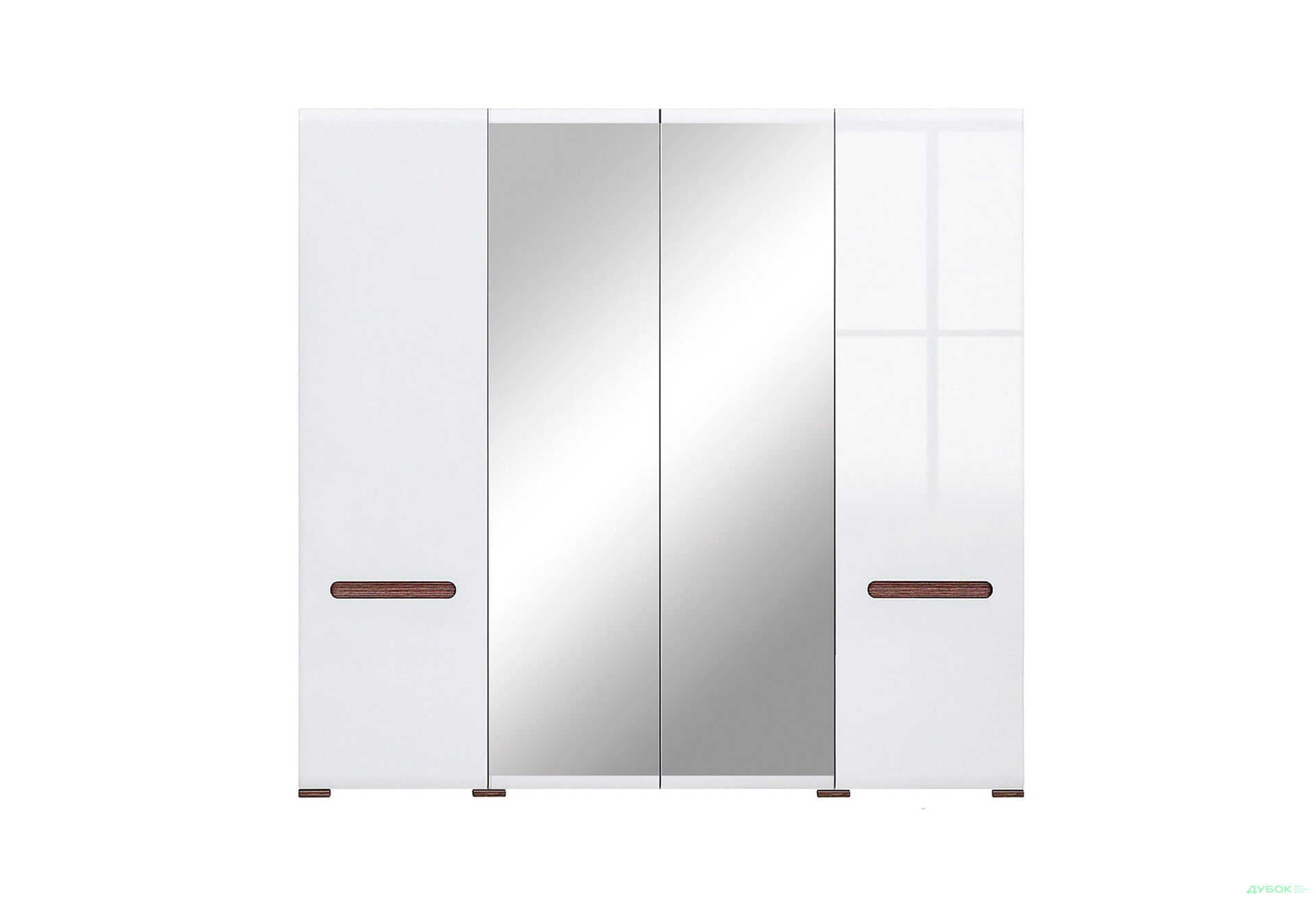 Шафа ВМК Ацтека (Амелія) 4-дверна з дзеркалом 220 см Біла - Зображення 4 Зображення 4 - Шафа ВМК Ацтека (Амелія) 4-дверна з дзеркалом 220 см Біла
