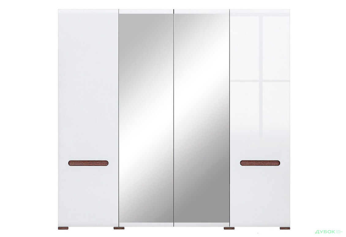 Шафа ВМК Ацтека (Амелія) 4-дверна з дзеркалом 220 см Біла - Зображення 4 Зображення 4 - Шафа ВМК Ацтека (Амелія) 4-дверна з дзеркалом 220 см Біла