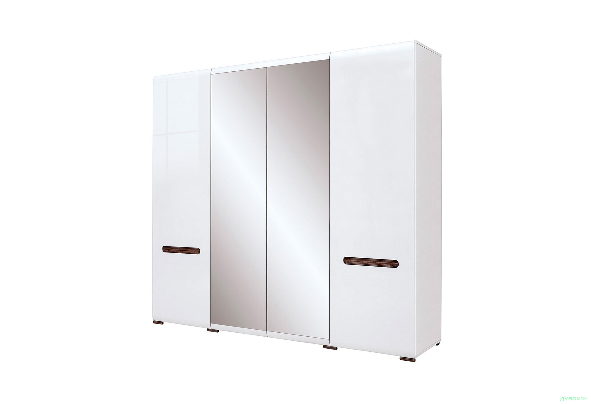 Шафа ВМК Ацтека (Амелія) 4-дверна з дзеркалом 220 см Біла - Зображення 1 Зображення 1 - Шафа ВМК Ацтека (Амелія) 4-дверна з дзеркалом 220 см Біла