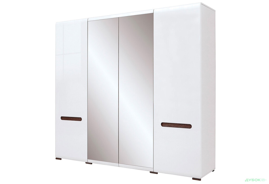 Шафа ВМК Ацтека (Амелія) 4-дверна з дзеркалом 220 см Біла - Зображення 1 Зображення 1 - Шафа ВМК Ацтека (Амелія) 4-дверна з дзеркалом 220 см Біла