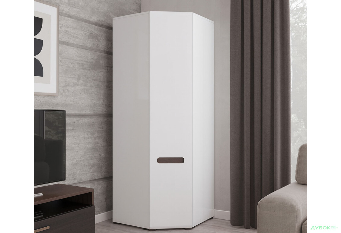 Шафа кутова ВМК Ацтека (Амелія) 1-дверна 85 см Біла - Зображення 2 Зображення 2 - Шафа кутова ВМК Ацтека (Амелія) 1-дверна 85 см Біла