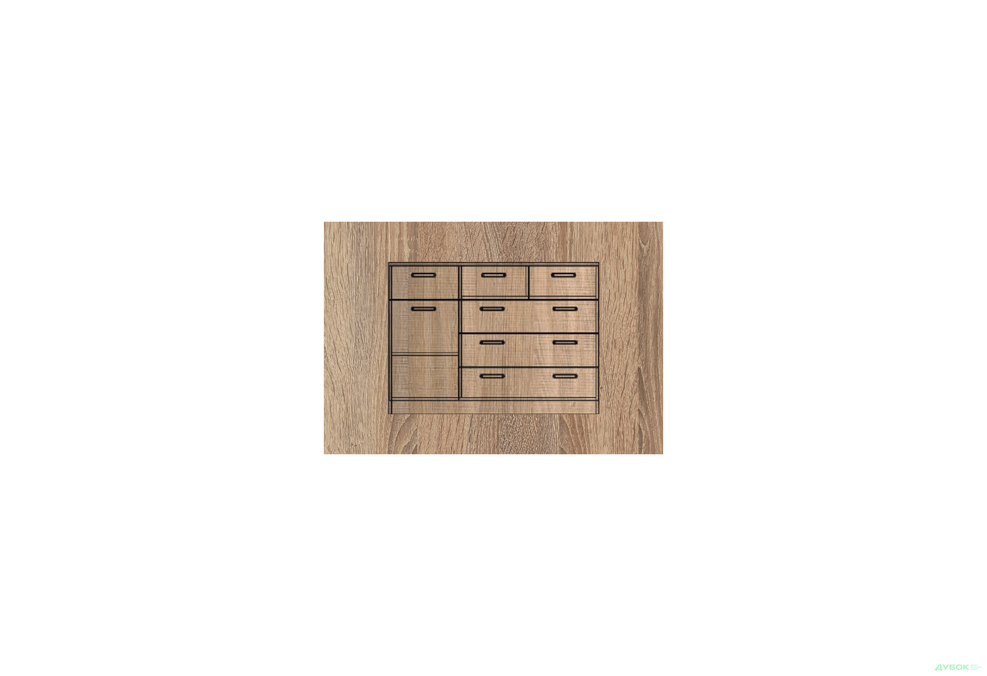 Комод БМФ ТКБ-372.2 серия 7 1-дверный с 6 ящиками 120 см - Изображение 2 Изображение 2 - Комод БМФ ТКБ-372.2 серия 7 1-дверный с 6 ящиками 120 см