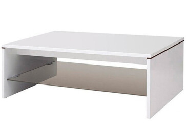 Стіл журнальний ВМК Ацтека (Амелія) 110x65 см з полицею, білий / венге