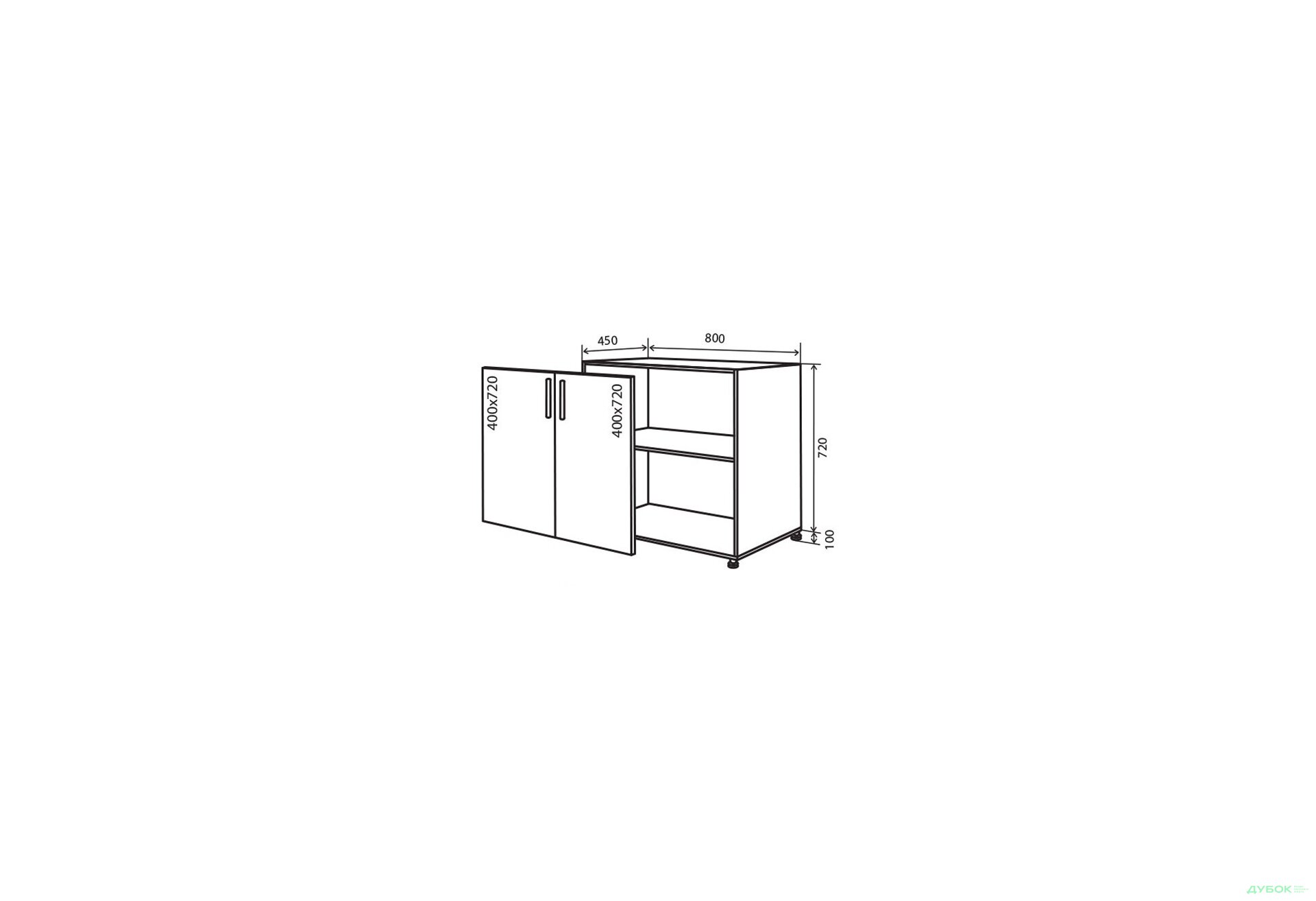 Зображення 1 - Н7 Тумба 2Д 80 Колор-міх / Color-mix metallic