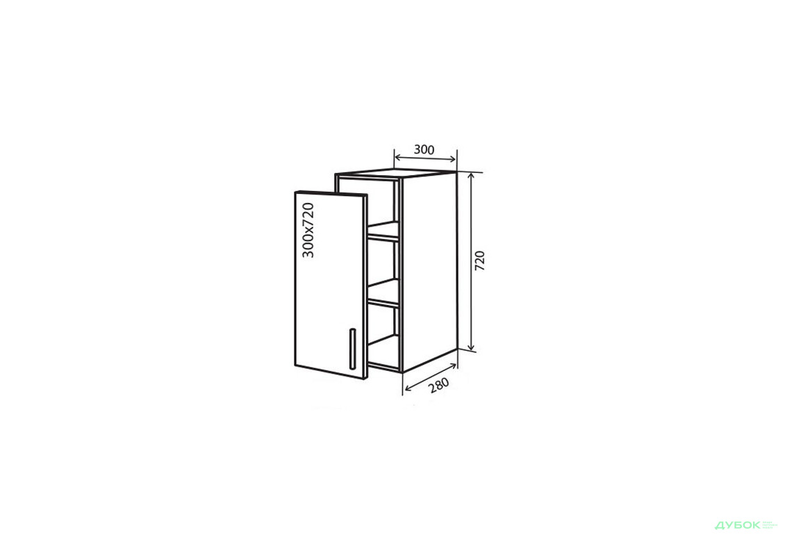 В2 Тумба 1Д 30 Флет VIP-master - Зображення 1 Зображення 1 - В2 Тумба 1Д 30 Флет VIP-master