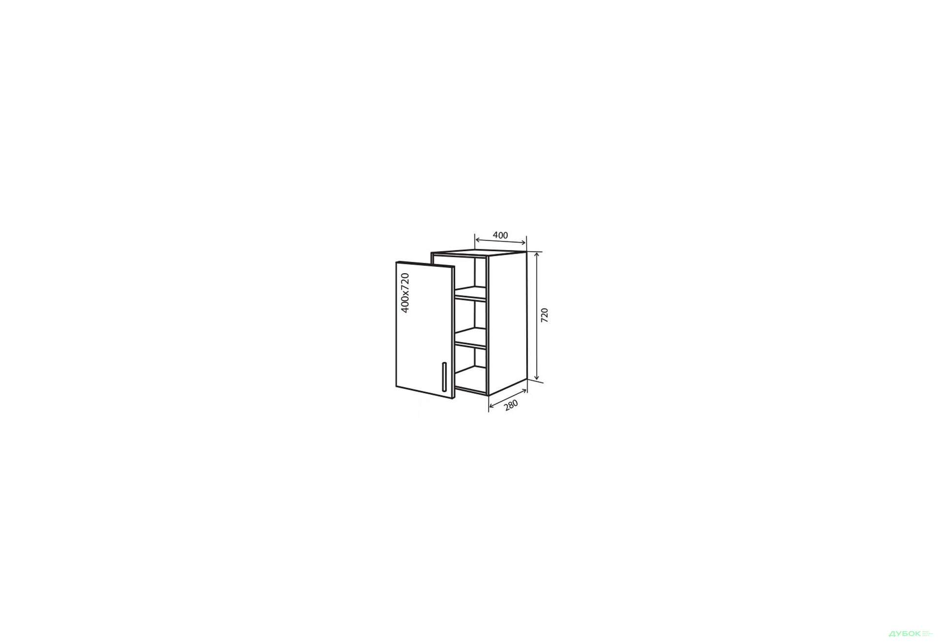 В3 Тумба 1Д 40 Флет VIP-master - Зображення 1 Зображення 1 - В3 Тумба 1Д 40 Флет VIP-master