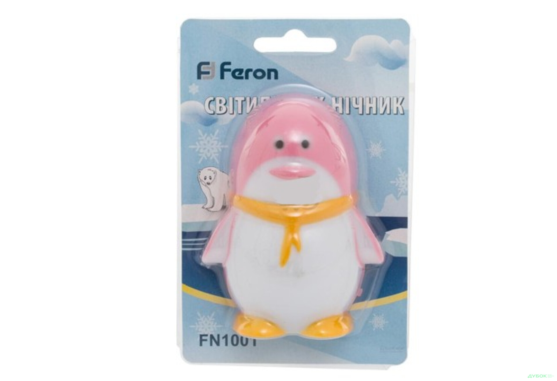 Фото 3 - Нічник FN1001 Пінгвін 1.5W (рожевий) Feron