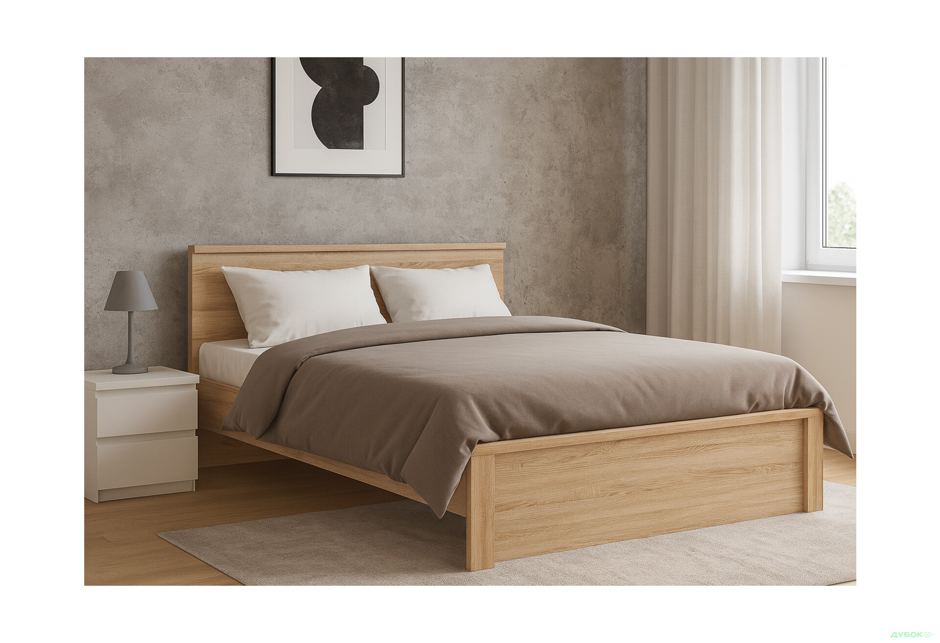 Кровать VMV holding Нортон (без вклада) 140х200 см, дуб сонома - Изображение 2 Изображение 2 - Кровать VMV holding Нортон (без вклада) 140х200 см, дуб сонома