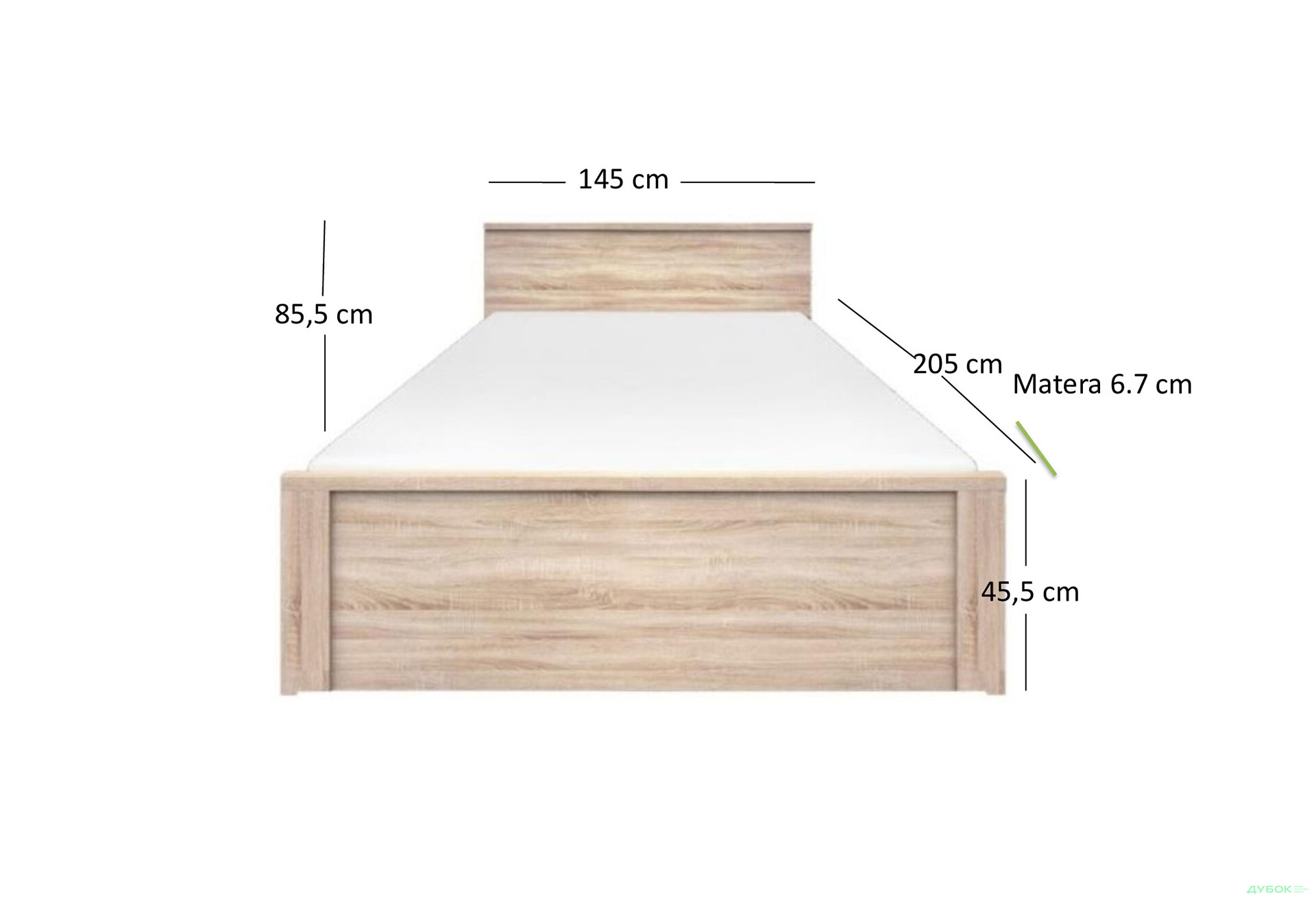 Кровать VMV holding Нортон (без вклада) 140х200 см, дуб сонома - Изображение 3 Изображение 3 - Кровать VMV holding Нортон (без вклада) 140х200 см, дуб сонома