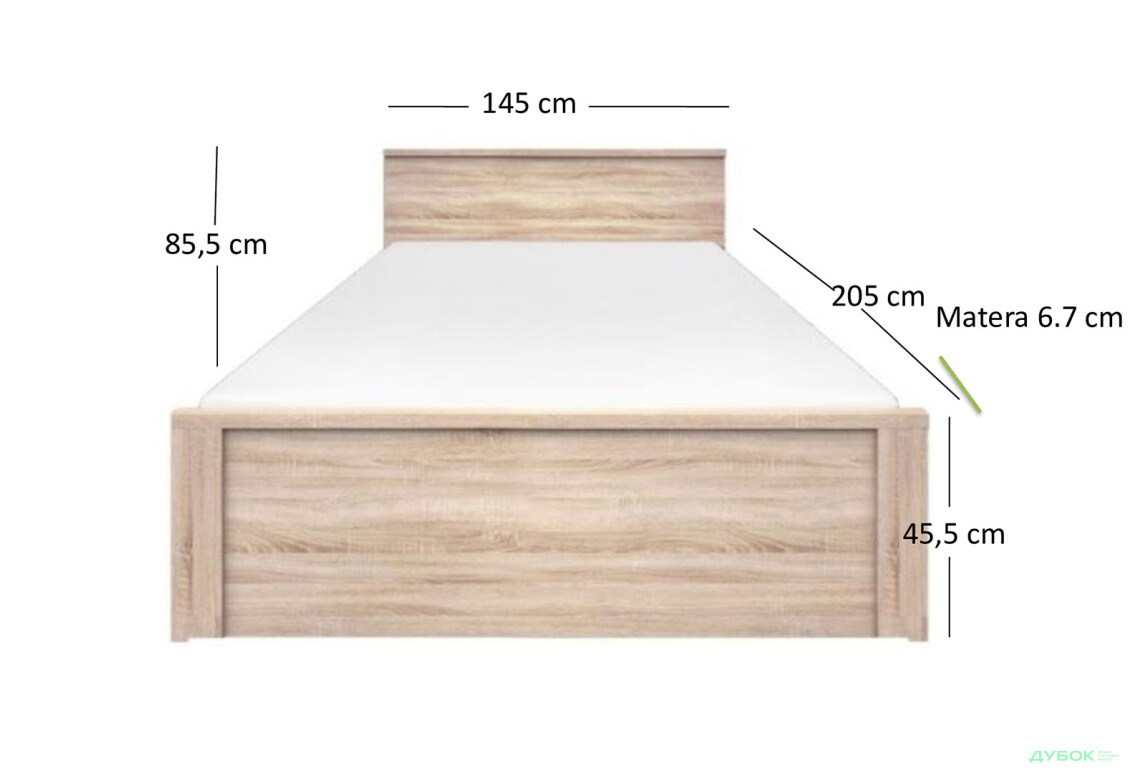 Кровать VMV holding Нортон (без вклада) 140х200 см, дуб сонома - Изображение 3 Изображение 3 - Кровать VMV holding Нортон (без вклада) 140х200 см, дуб сонома