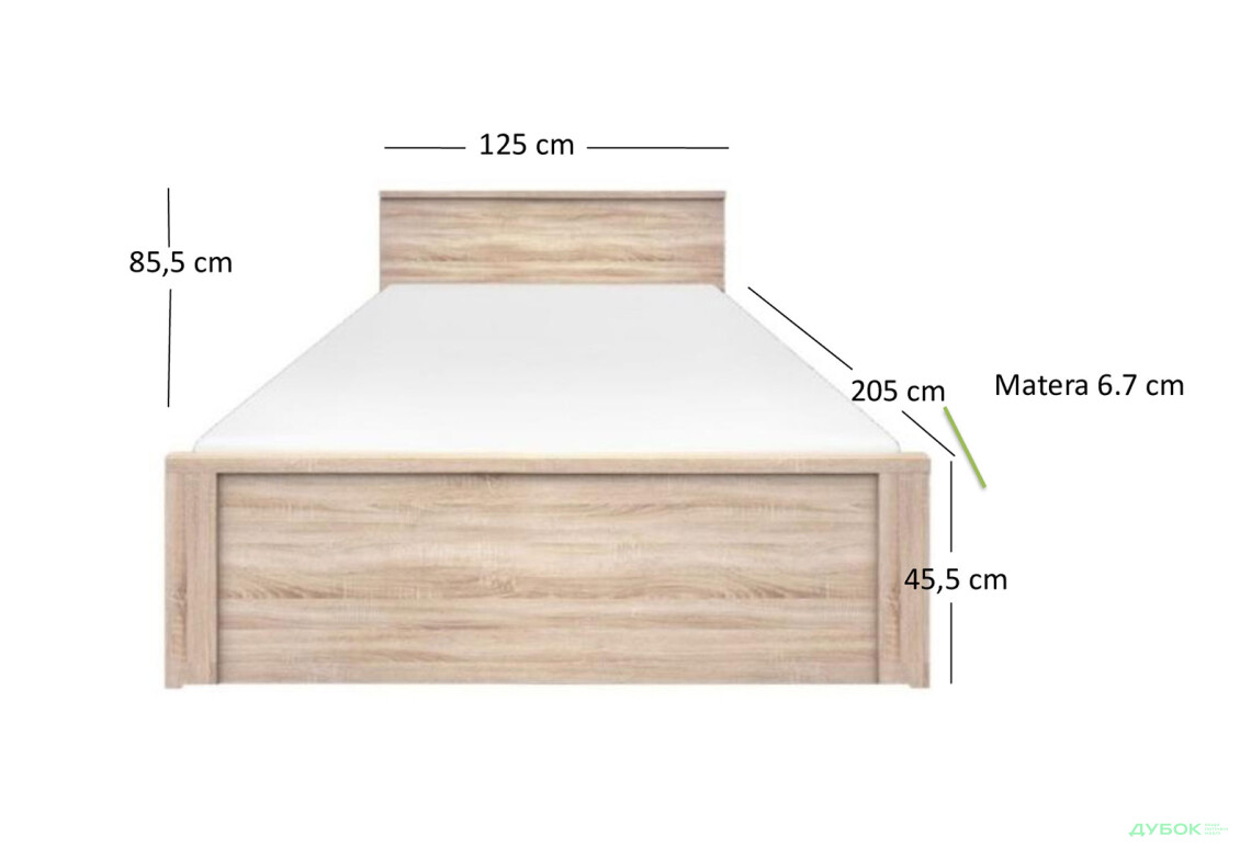 Кровать VMV holding Нортон (без вклада) 120х200 см, дуб сонома - Изображение 3 Изображение 3 - Кровать VMV holding Нортон (без вклада) 120х200 см, дуб сонома