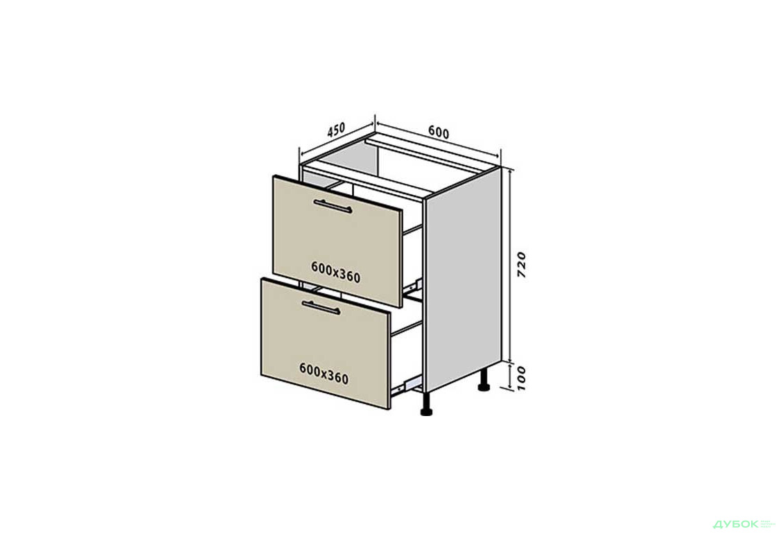 Н10 Тумба 2Ш 60 Альбіна VIP-master - Зображення 1 Зображення 1 - Н10 Тумба 2Ш 60 Альбіна VIP-master