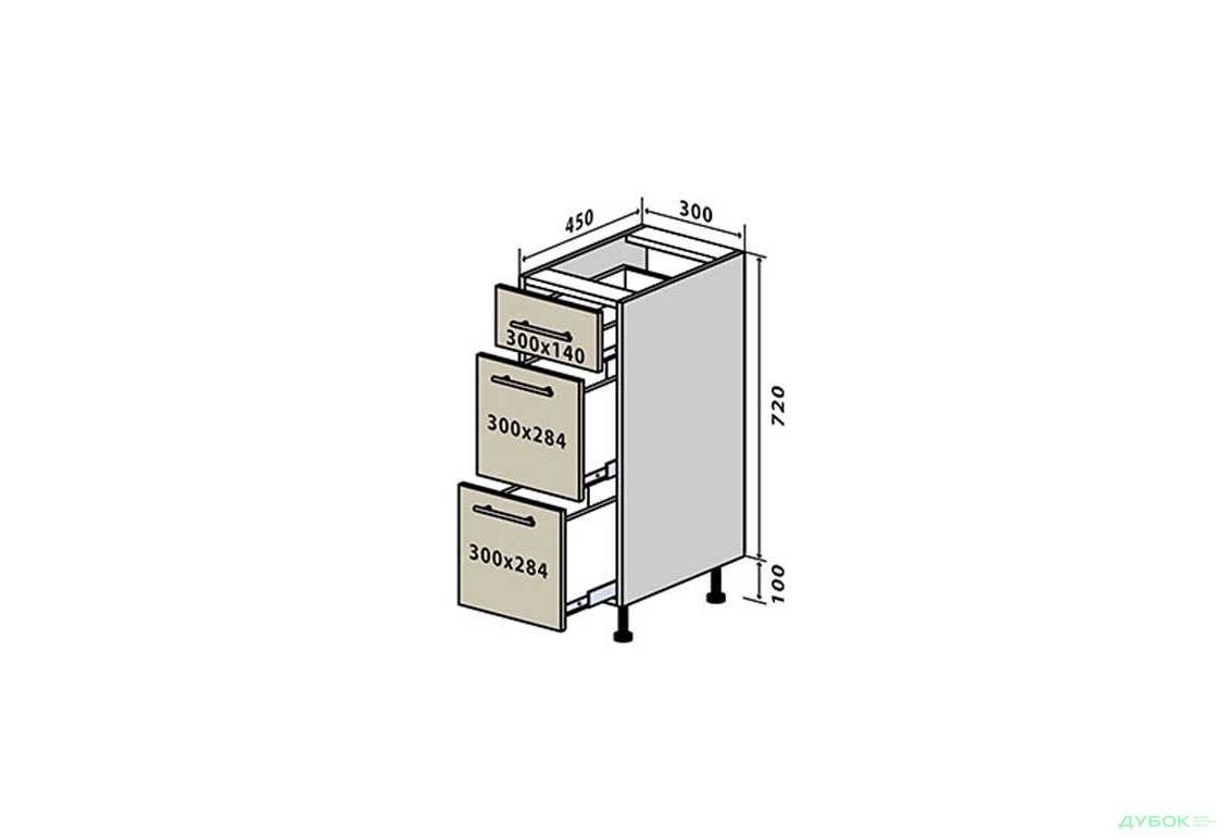 Н8 Тумба 3Ш 30 Альбіна VIP-master - Зображення 1 Зображення 1 - Н8 Тумба 3Ш 30 Альбіна VIP-master