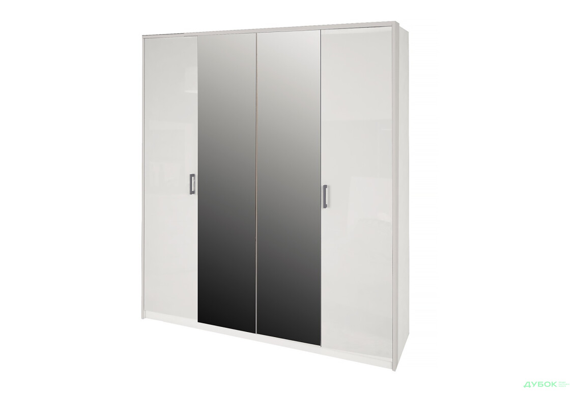 Шкаф МироМарк Рома 4-дверный с зеркалом 183 см Белый
