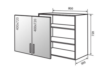 В8 Тумба витрина 2Д 80