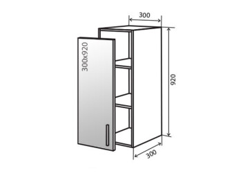 В42 Тумба 1Д 30 Витрина