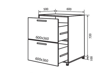 Н10 Тумба 2Ш 60 Флет Люкс VIP-master