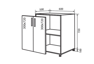 Н6 Тумба 2Д 60 Флэт Люкс Вип-Мастер