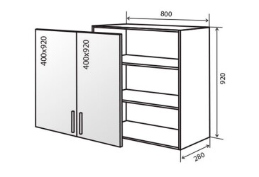 В48 Тумба 2Д 80 Вітрина AL Флет VIP-master