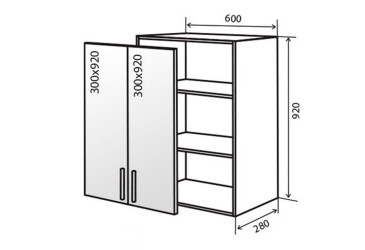 В46 Тумба 2Д 60 Вітрина AL Флет VIP-master