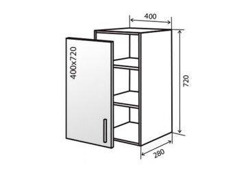 В3 Тумба вітрина 1Д 40 AL Флет VIP-master