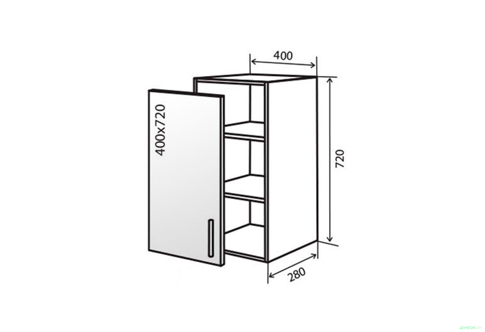 Изображение 1 - В3 Тумба витрина 1Д 40 AL Флэт Вип-Мастер