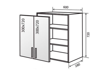 В6 Тумба вітрина 2Д 60 AL Флет VIP-master
