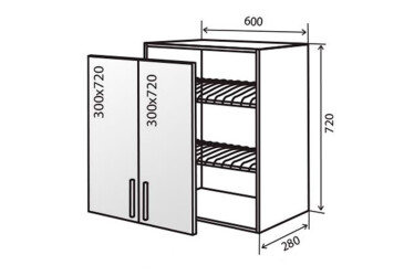 В7 Сушка вітрина 2Д 60 AL Флет VIP-master