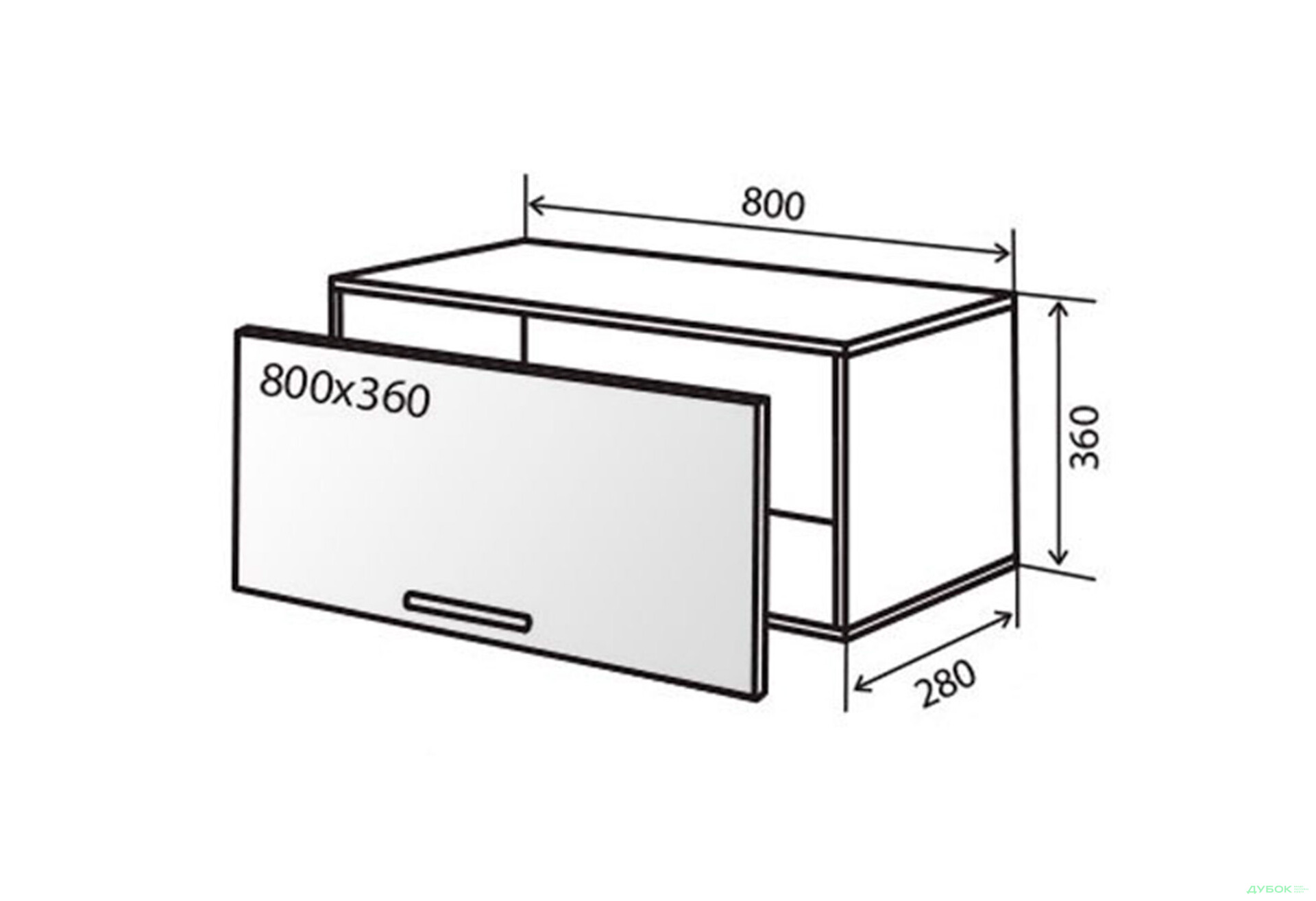 Зображення 1 - В11 Тумба низька вітрина 80 AL Флет VIP-master