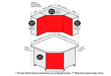 В14 Тумба угловая 1Д витрина AL Изображение В14 Тумба угловая 1Д витрина AL