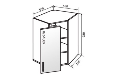В54 Тумба 1Д 58 Вітрина AL