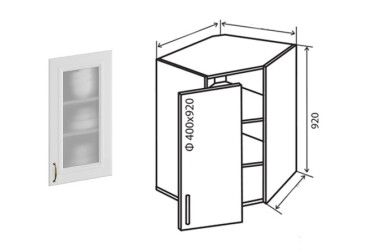 В54 Тумба кутова 1Д 60 Вітрина №1 Аморе Класік Люкс / Amore Classic Luxe VIP-master