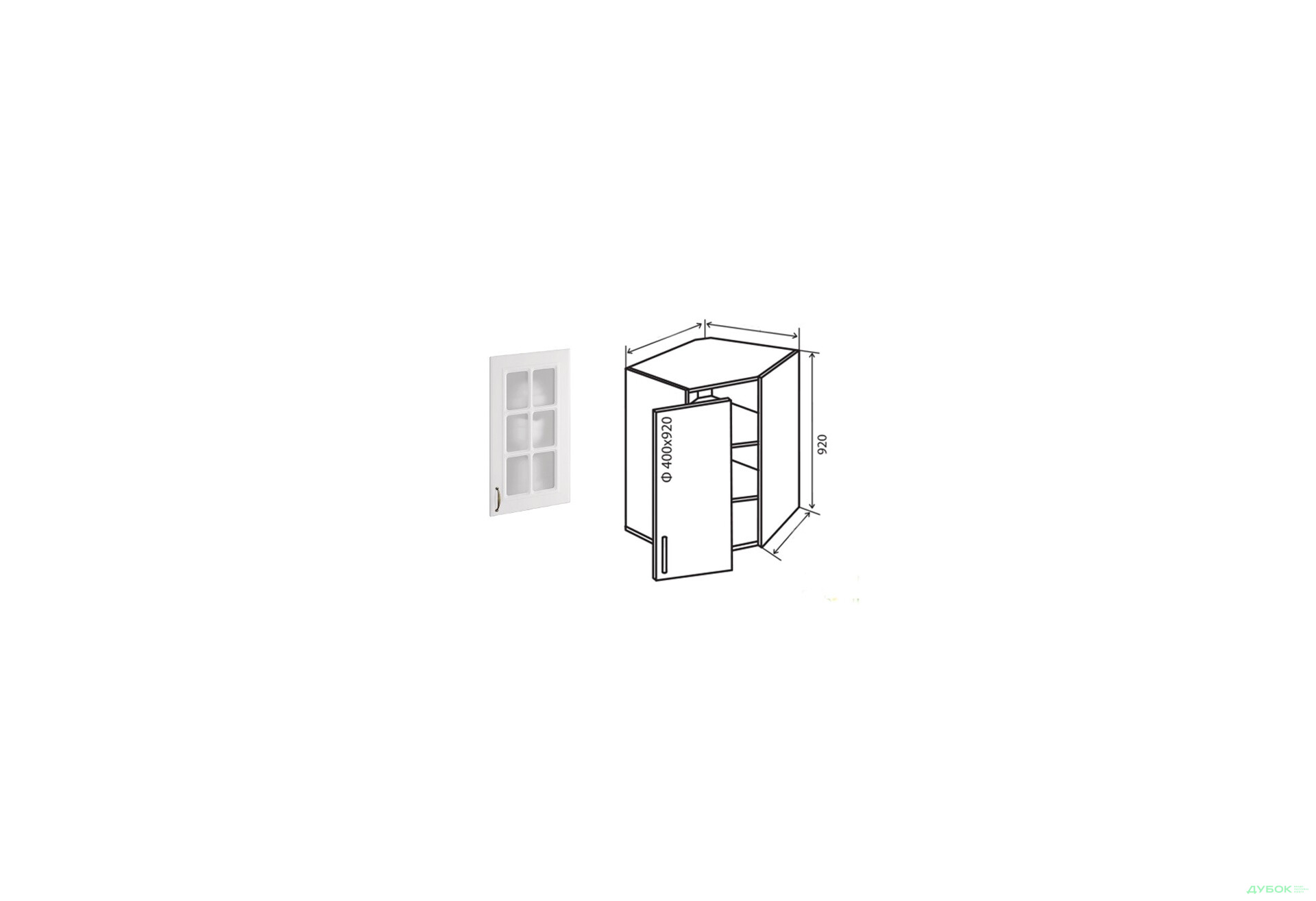 Изображение 1 - В54 Тумба угловая 1Д 60 Витрина №2 Аморе Классик Люкс / Amore Classic Luxe Вип-Мастер