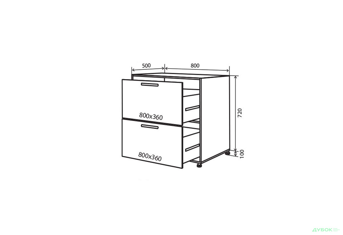 Н11 Тумба 2Ш 80 Колор-міх Люкс VIP-master - Зображення 1 Зображення 1 - Н11 Тумба 2Ш 80 Колор-міх Люкс VIP-master