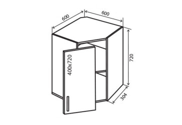 В14 Тумба кутова 1Д Грація Люкс VIP-master