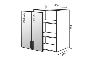 В46 Тумба 2Д 60 Вітрина Максіма Люкс VIP-master