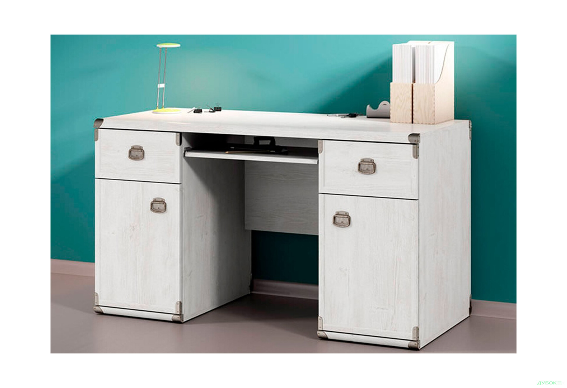 Стіл письмовий ВМК Індіана (Монтана) 140x65 см з тумбами, шухлядами та полицею - Зображення 7 Зображення 7 - Стіл письмовий ВМК Індіана (Монтана) 140x65 см з тумбами, шухлядами та полицею